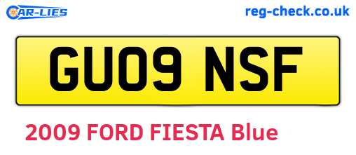 GU09NSF are the vehicle registration plates.