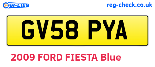 GV58PYA are the vehicle registration plates.