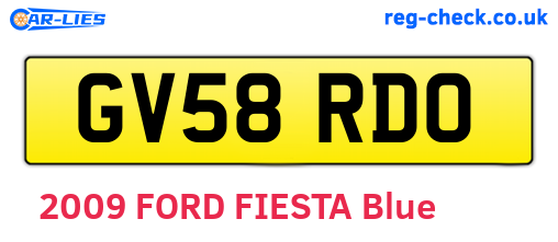 GV58RDO are the vehicle registration plates.
