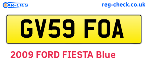GV59FOA are the vehicle registration plates.