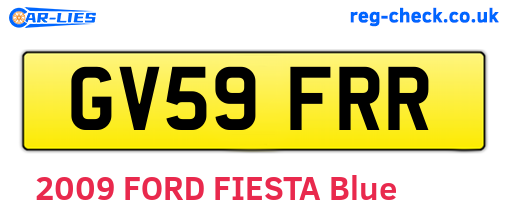 GV59FRR are the vehicle registration plates.