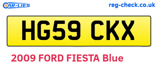 HG59CKX are the vehicle registration plates.