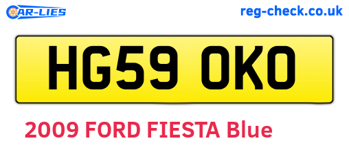 HG59OKO are the vehicle registration plates.