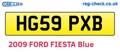 HG59PXB are the vehicle registration plates.