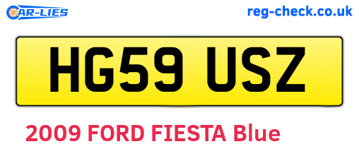 HG59USZ are the vehicle registration plates.