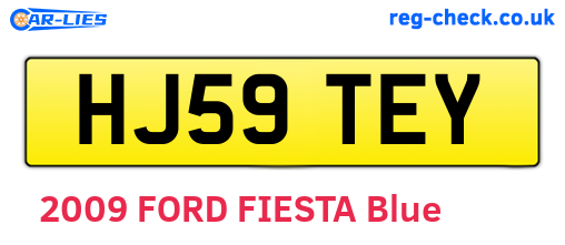 HJ59TEY are the vehicle registration plates.