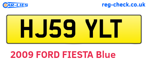 HJ59YLT are the vehicle registration plates.