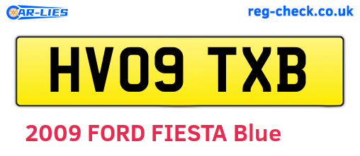 HV09TXB are the vehicle registration plates.