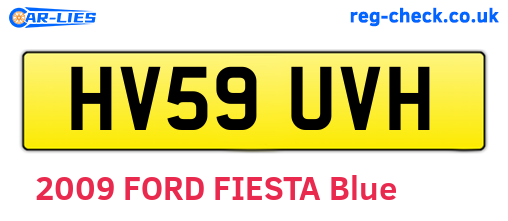 HV59UVH are the vehicle registration plates.