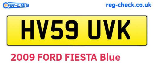 HV59UVK are the vehicle registration plates.