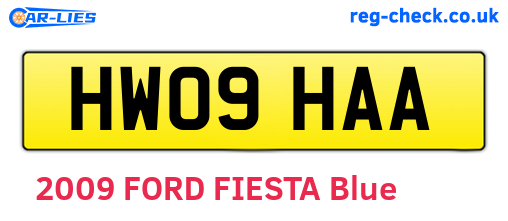 HW09HAA are the vehicle registration plates.
