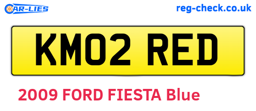 KM02RED are the vehicle registration plates.