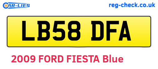 LB58DFA are the vehicle registration plates.