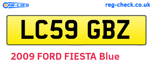 LC59GBZ are the vehicle registration plates.