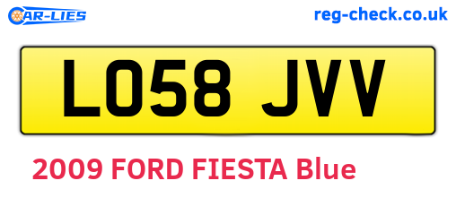 LO58JVV are the vehicle registration plates.