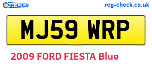MJ59WRP are the vehicle registration plates.