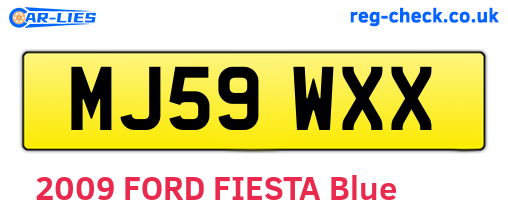 MJ59WXX are the vehicle registration plates.