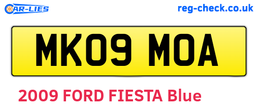 MK09MOA are the vehicle registration plates.