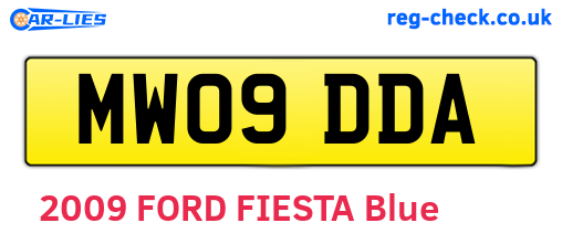 MW09DDA are the vehicle registration plates.