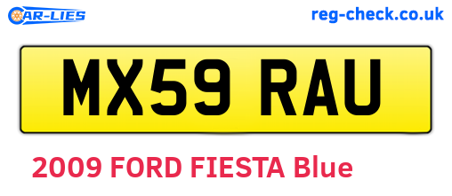 MX59RAU are the vehicle registration plates.