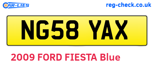 NG58YAX are the vehicle registration plates.
