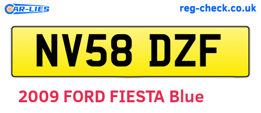 NV58DZF are the vehicle registration plates.
