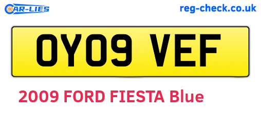 OY09VEF are the vehicle registration plates.