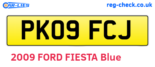 PK09FCJ are the vehicle registration plates.