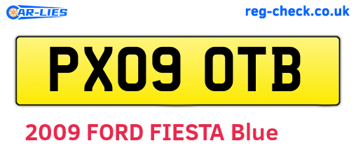 PX09OTB are the vehicle registration plates.