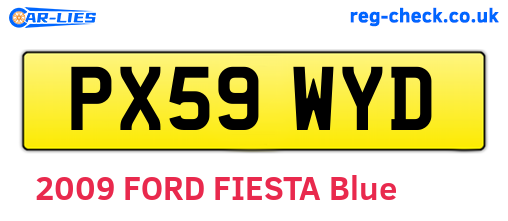 PX59WYD are the vehicle registration plates.