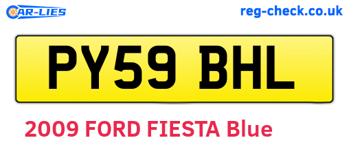 PY59BHL are the vehicle registration plates.
