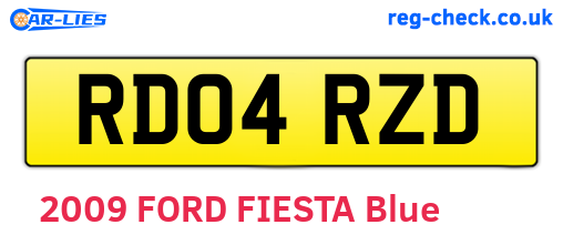 RD04RZD are the vehicle registration plates.