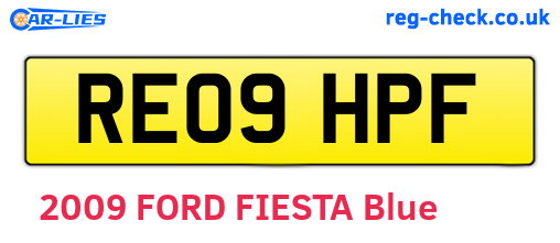 RE09HPF are the vehicle registration plates.
