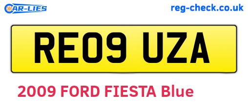 RE09UZA are the vehicle registration plates.