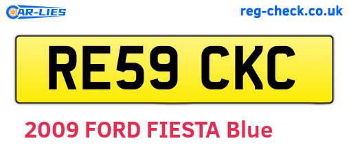 RE59CKC are the vehicle registration plates.
