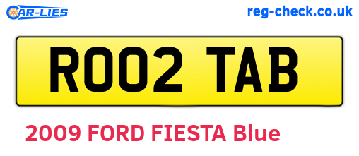 RO02TAB are the vehicle registration plates.