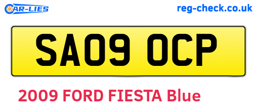 SA09OCP are the vehicle registration plates.