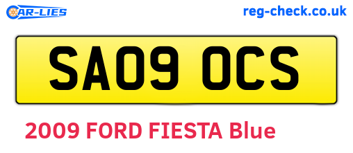 SA09OCS are the vehicle registration plates.