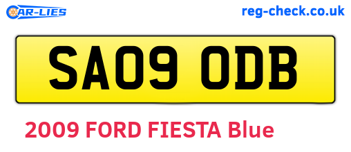 SA09ODB are the vehicle registration plates.