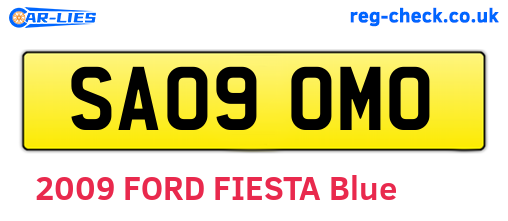 SA09OMO are the vehicle registration plates.