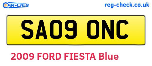SA09ONC are the vehicle registration plates.