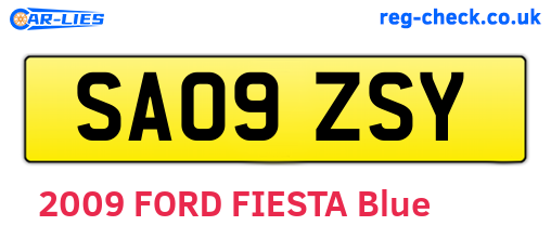 SA09ZSY are the vehicle registration plates.
