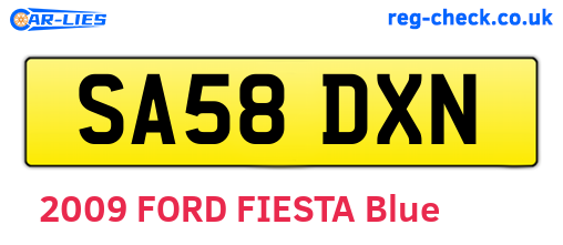 SA58DXN are the vehicle registration plates.