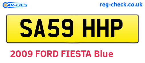 SA59HHP are the vehicle registration plates.