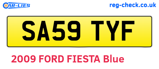 SA59TYF are the vehicle registration plates.