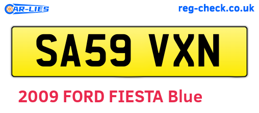 SA59VXN are the vehicle registration plates.