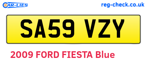 SA59VZY are the vehicle registration plates.