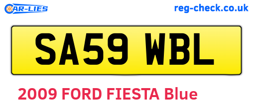 SA59WBL are the vehicle registration plates.