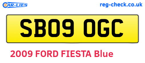 SB09OGC are the vehicle registration plates.