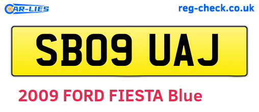 SB09UAJ are the vehicle registration plates.